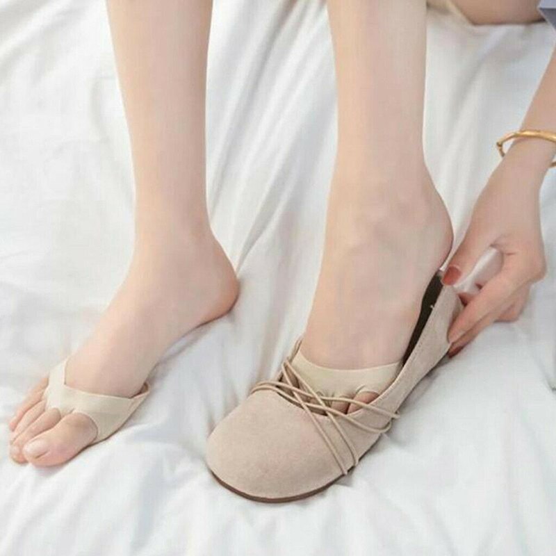 1 Pair Foot Care Peds &amp; Liners Thin Breathable Sponge Anti Slip Corrective Toe Socks Women&#39;s High Heels Invisible Forefoot Patch