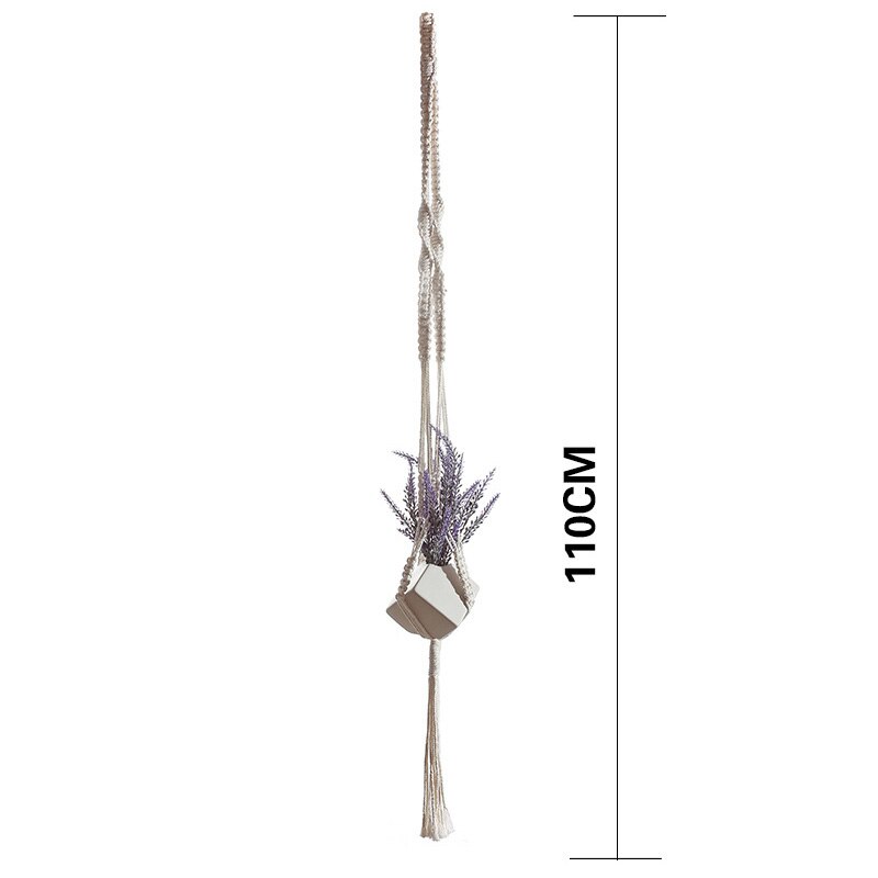 Linnen Opknoping Mand Bloempot Macrame Plant Hangers Indoor Outdoor Planter Tuin Katoenen Touw Weave Planter: 04