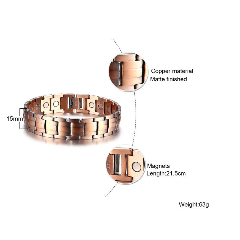 Modyle Kupfer Magnetische Armbänder für Frauen Größe Einstellbare Bronze- Farbe Arthritis Heilung Pulsera Weibliche Schmuck