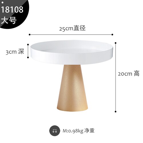 Grande assiette à gâteau en métal, grand support pour Dessert de mariage, assiette à Dessert ronde, accessoires de tournage, décoration de bureau pour la maison: B