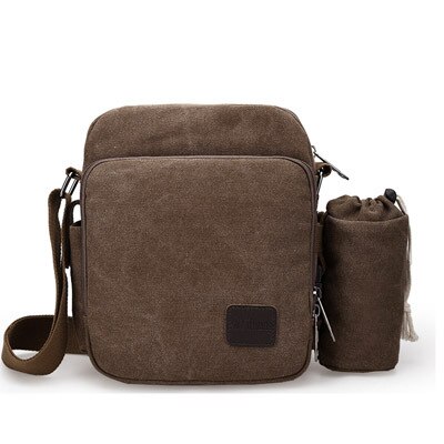 Canvas Male Solid Casual Shoulder Messenger bag Box Type Cross-body Bag: Auburn