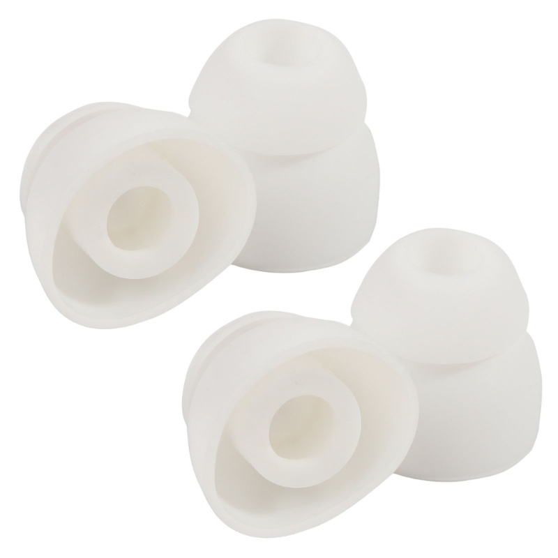 Siliconen in-ear oortelefoonhoezen Vervangende oordopjes Bud Tips Oordopjes Hoofdtelefoon Oordopjes Dubbele flens: WHITE