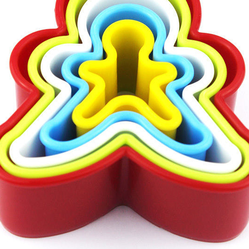 5 Stks/set Plastic Cookie Cutter Hartvormige/Cirkel/Kerst Cookie Cutter Voor Kids Diy Biscuit Snijders Fondant Gebak gereedschap 290