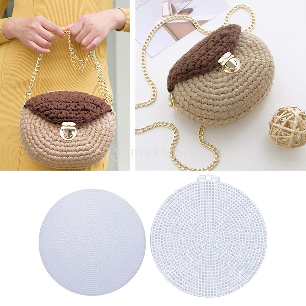 10 Pcs Transparent Plastic Canvas Net Shapes Round Grid Sheet Kit for Sewing DIY