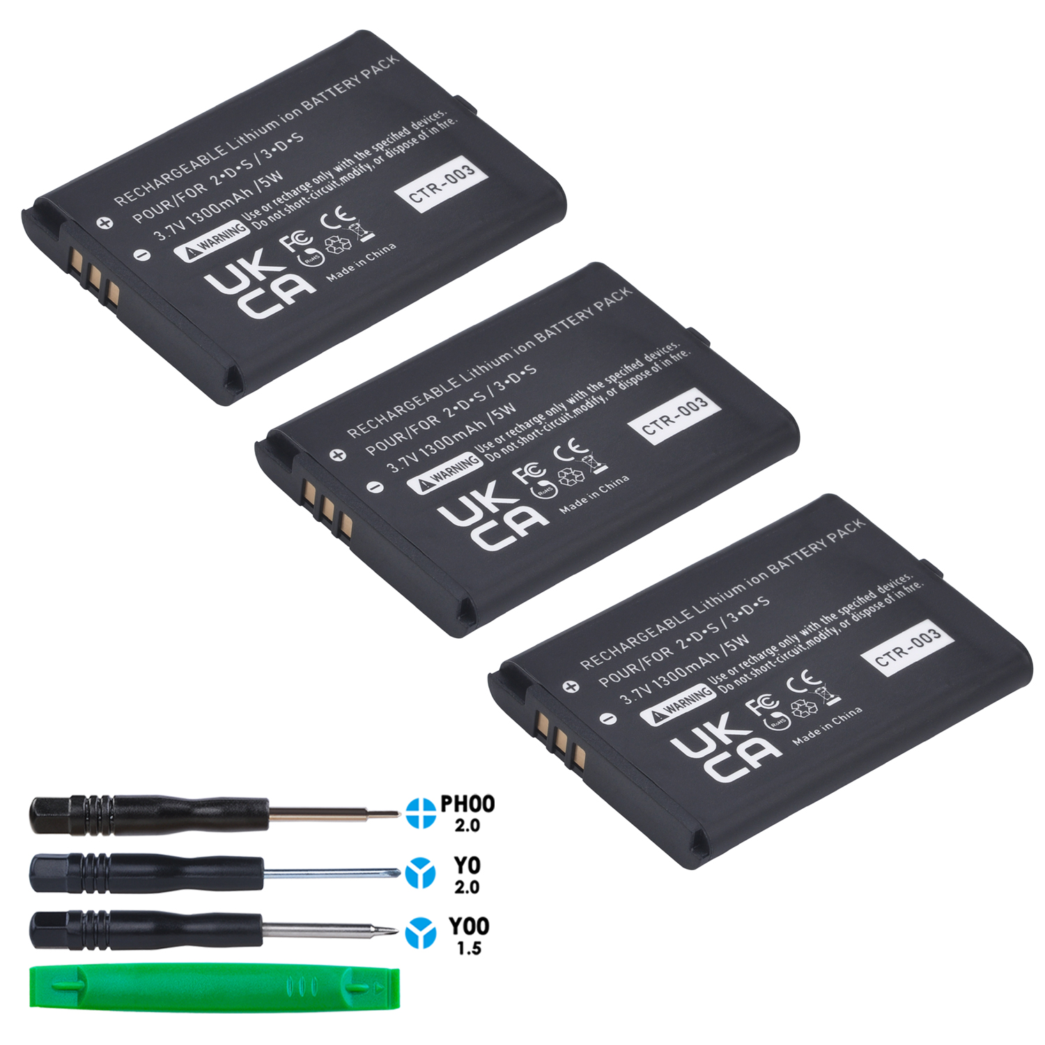 Batmax 3Pcs 1300Mah CTR-003 Li-Ion Batterij Voor Nintendo Schakelaar Pro Draadloze Controller 3DS
