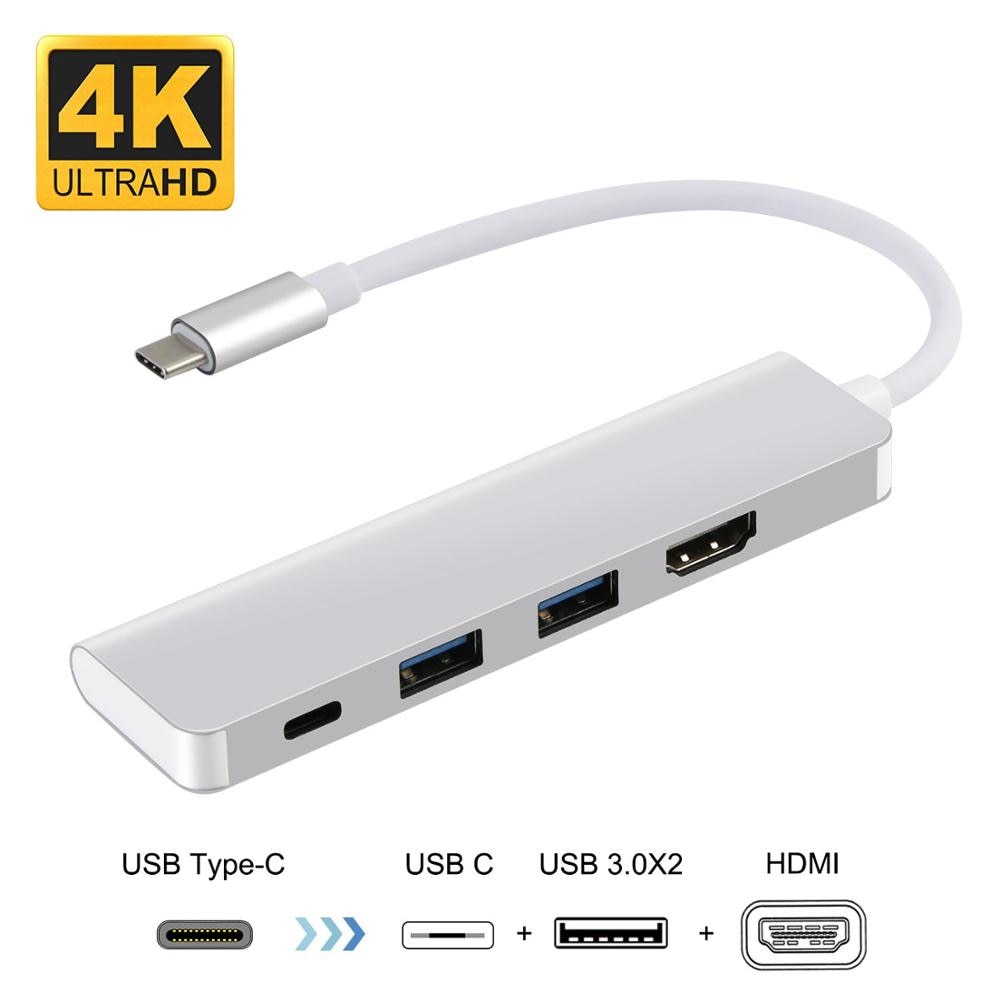 Usb Type C Hub Thunderbolt 3 Adapter Voor Samsung Galaxy Note 8 S8 S9 Met Hdmi-Compatibel 4K usb 3.0 Poorten Voor Macbook Pro: 4 in 1 hub type 1