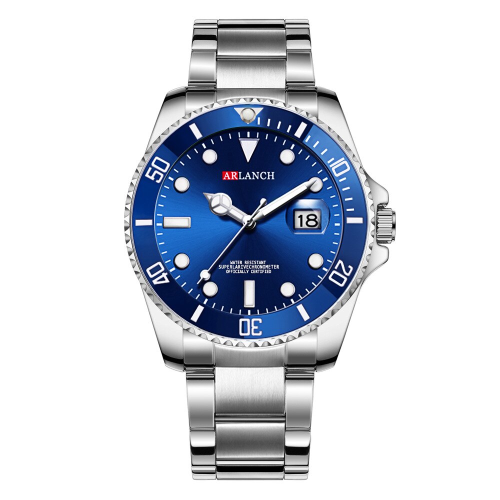 Arlanch Mannen Lichtgevende Grote Heren Wijzerplaat Horloges Quartz Horloge Voor Mannen Groene Man Klok Sport Horloge Mannen relogio Masculino