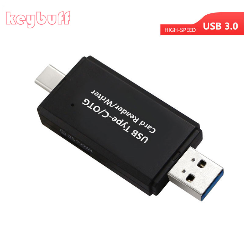 High-speed USB 3.0 Type C 2 In 1 OTG Card Reader USB sd card TF/SD Card Reader for smart phone/Computer/Type-C deveices