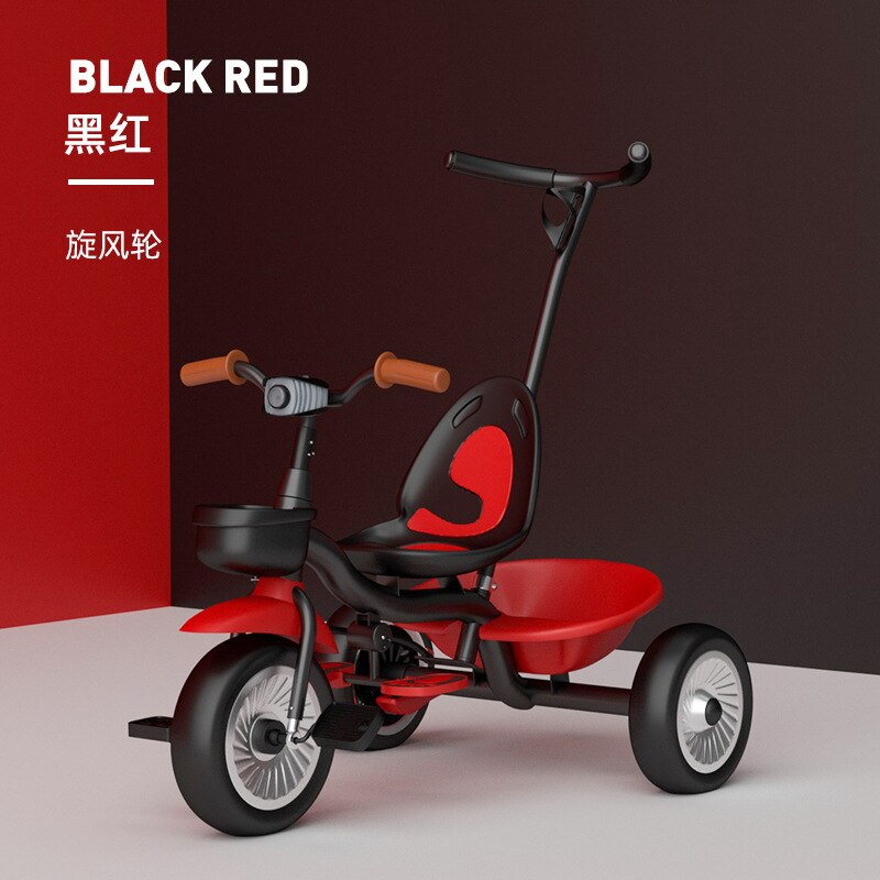 infantile per Bambini Triciclo bambino Bici Girello con Musica Tre Ruote 1-6 Anni di Età Regalo per i Giocattoli per Bambini equilibrio auto Navicella: nero-rosso