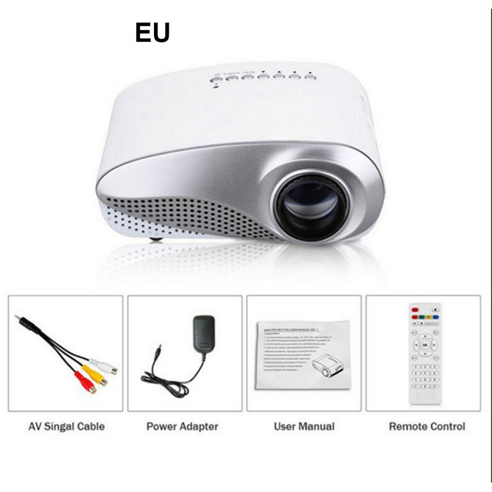 RD802 mini led projector white Manual focus adjusting Smart portable Low power consumption long LED lamp life