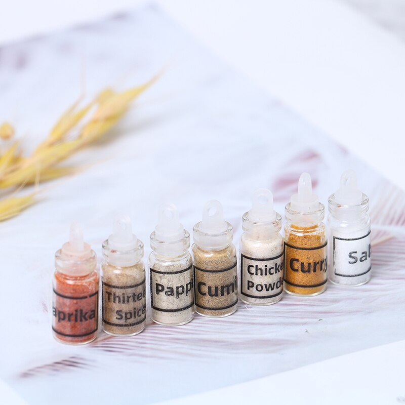 1Stck 1/12 Puppenhaus Miniatur Zubehör Mini Glas Gewürz Flasche Simulation Küche Lebensmittel Modell Spielzeug
