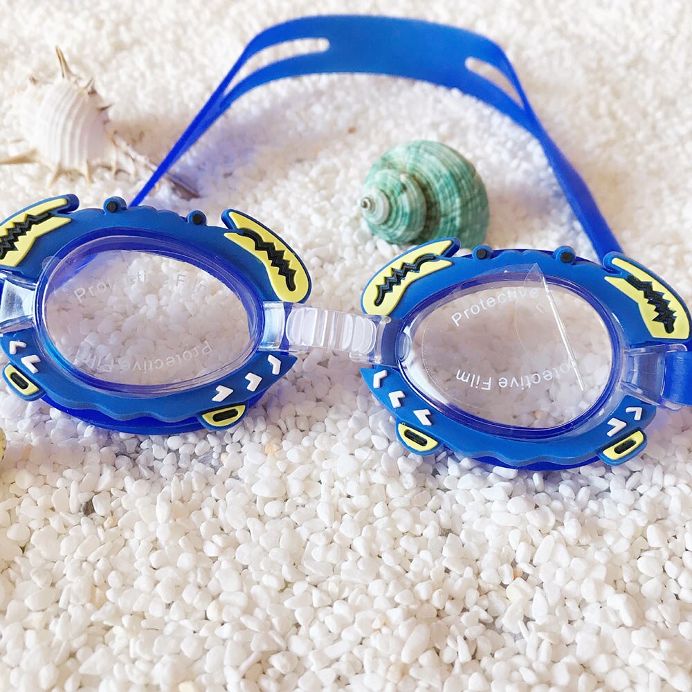 Børn svømmebriller børn anti tåge briller børn dykker briller drenge piger reducere blænding pool svømmebriller: Dyb blå