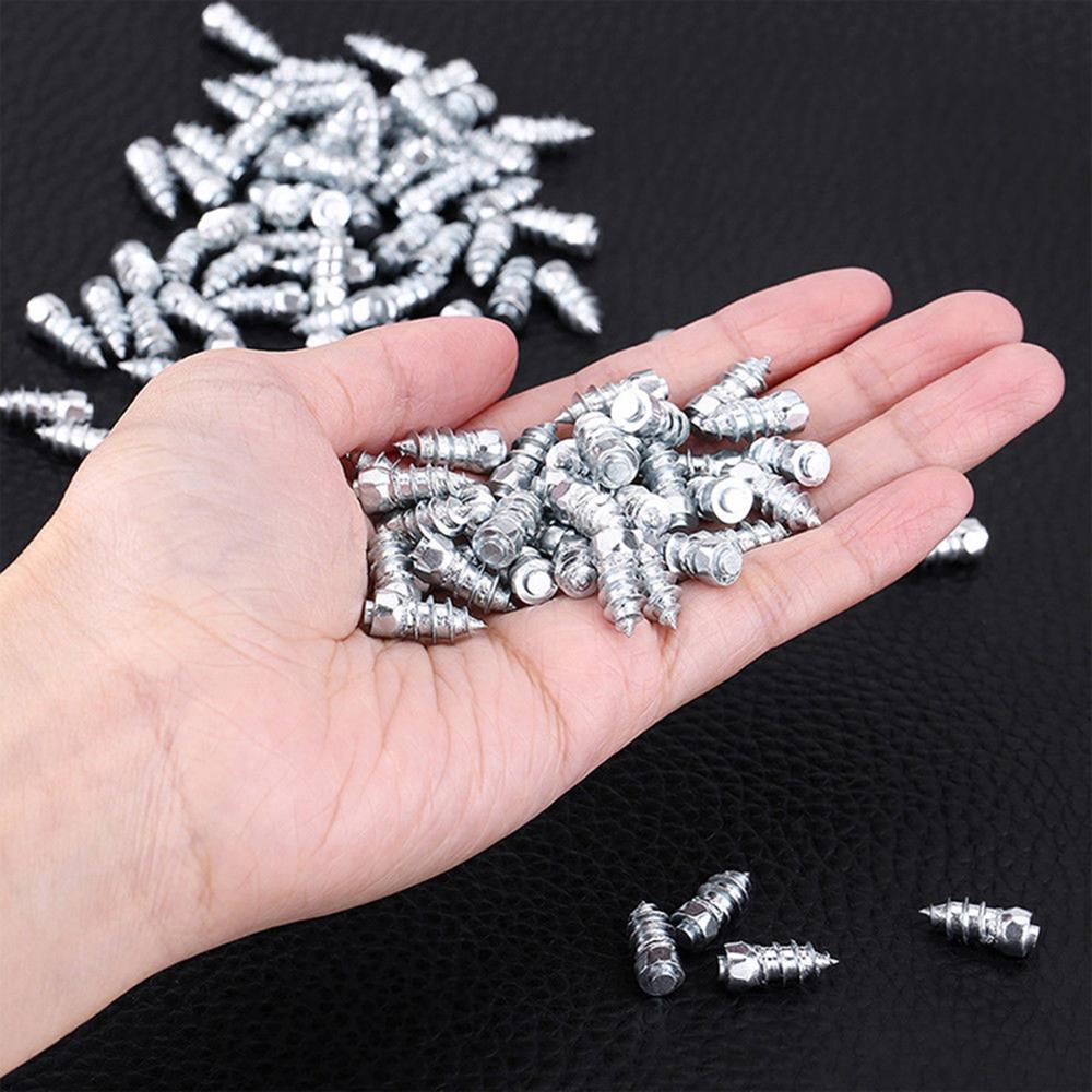 100 st tungsten 12mm däck snökedjor dubbar dubbar för skor atv bil motorcykel tirm däck snökedjor dubbar installationsverktyg