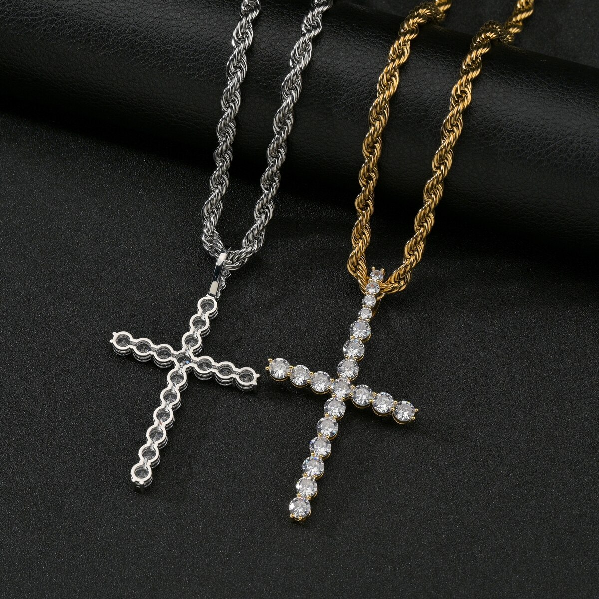 Sifisrri Verschiedene Vintage Edelstahl Diamant Kreuz Choker Halskette für Frauen Twist Kette Geburtstag Schmuck