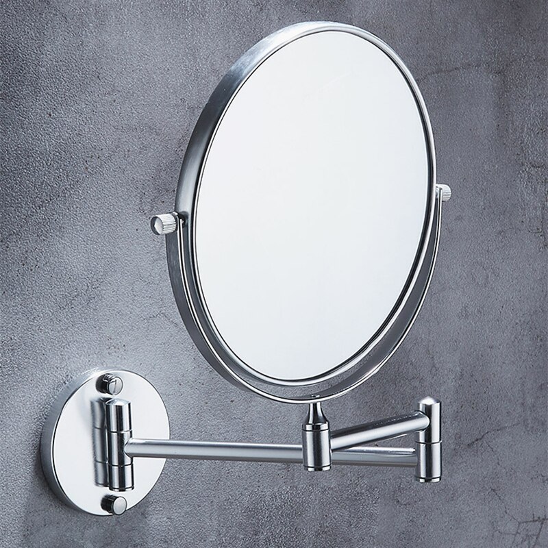 Espejo de pared extensible de doble cara para baño, espejo de pared de 8 pulgadas con aumento de 3X, luz Mural, tocador, maquillaje, baño, cosméticos, espejos inteligentes: Silver