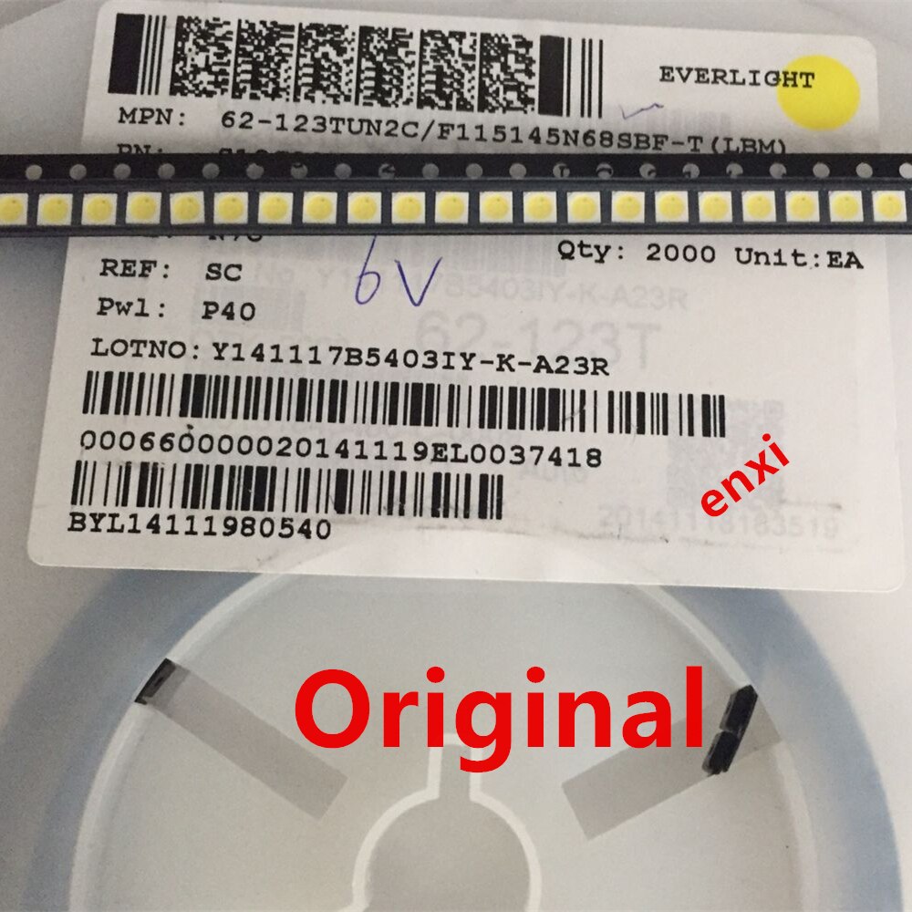 100 st smd led 1.5w original för aot 3030 kallvit 6v för lextar smd led diod tv bakgrundsbelysning lcd underhållslampa pärlor