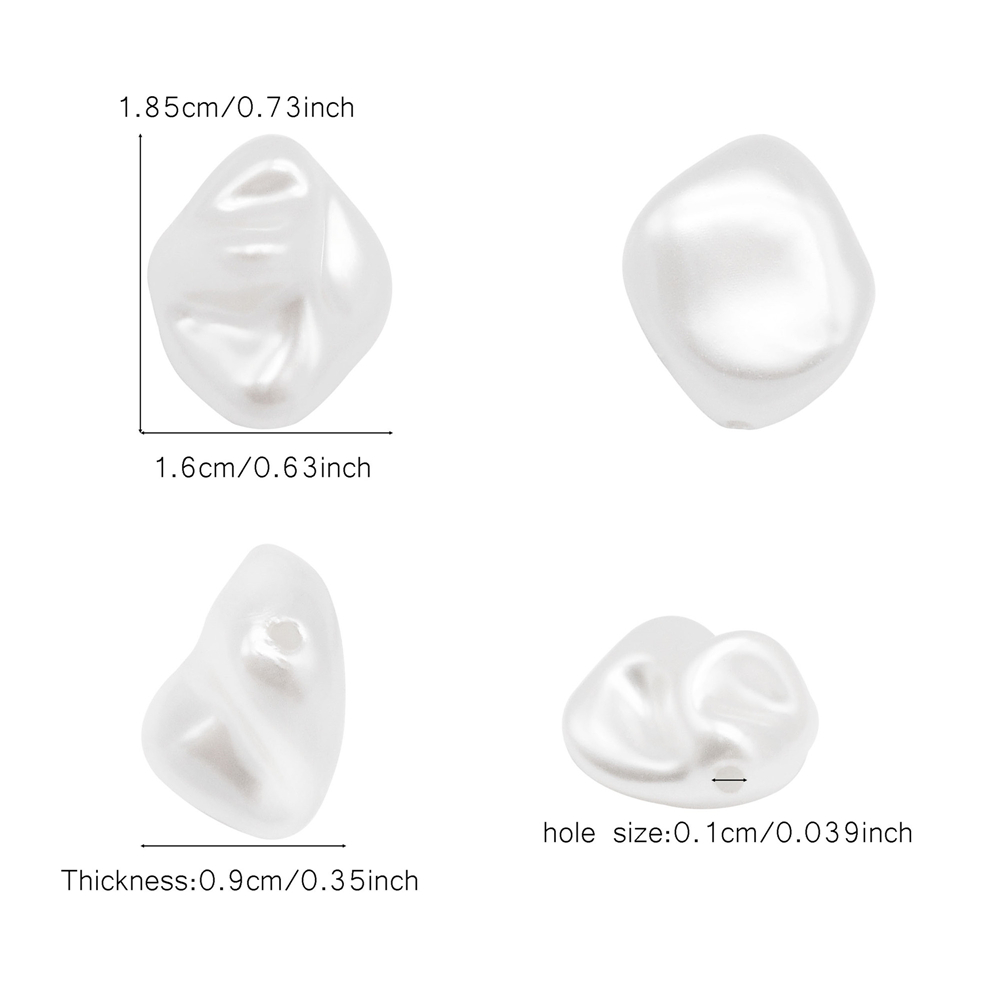 20-40 stücke ABS Barock Imitation Perle Perle Mit Strukturierte Oberfläche Gerade Loch Unregelmäßige Lose Perlen Für DIY Handwerk schmuck Machen: Rot