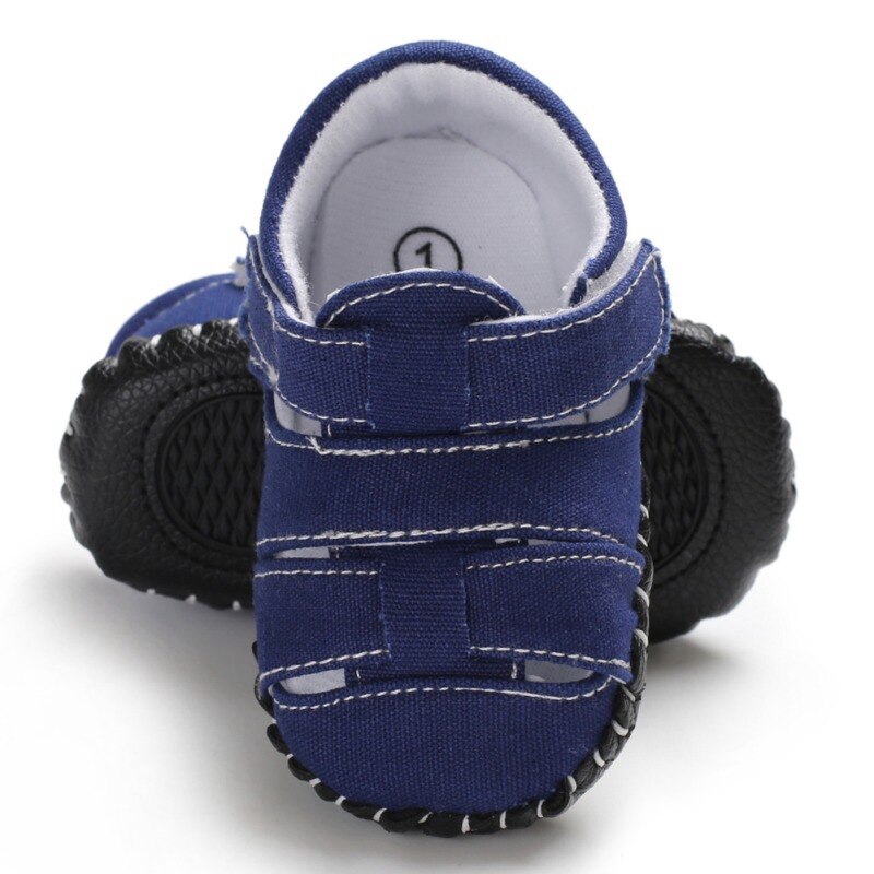 Infant Baby Boys Breathable Hollow Shoes Soft Bottom Non-slip Scandles Baby Shoes o: DARK BLUW / 12