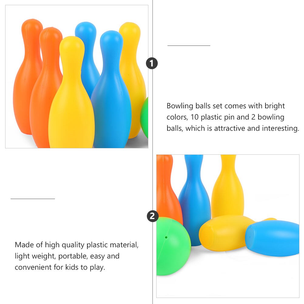 1 set barn bowlingklot set interaktiv bowling leksak (sorterad färg)