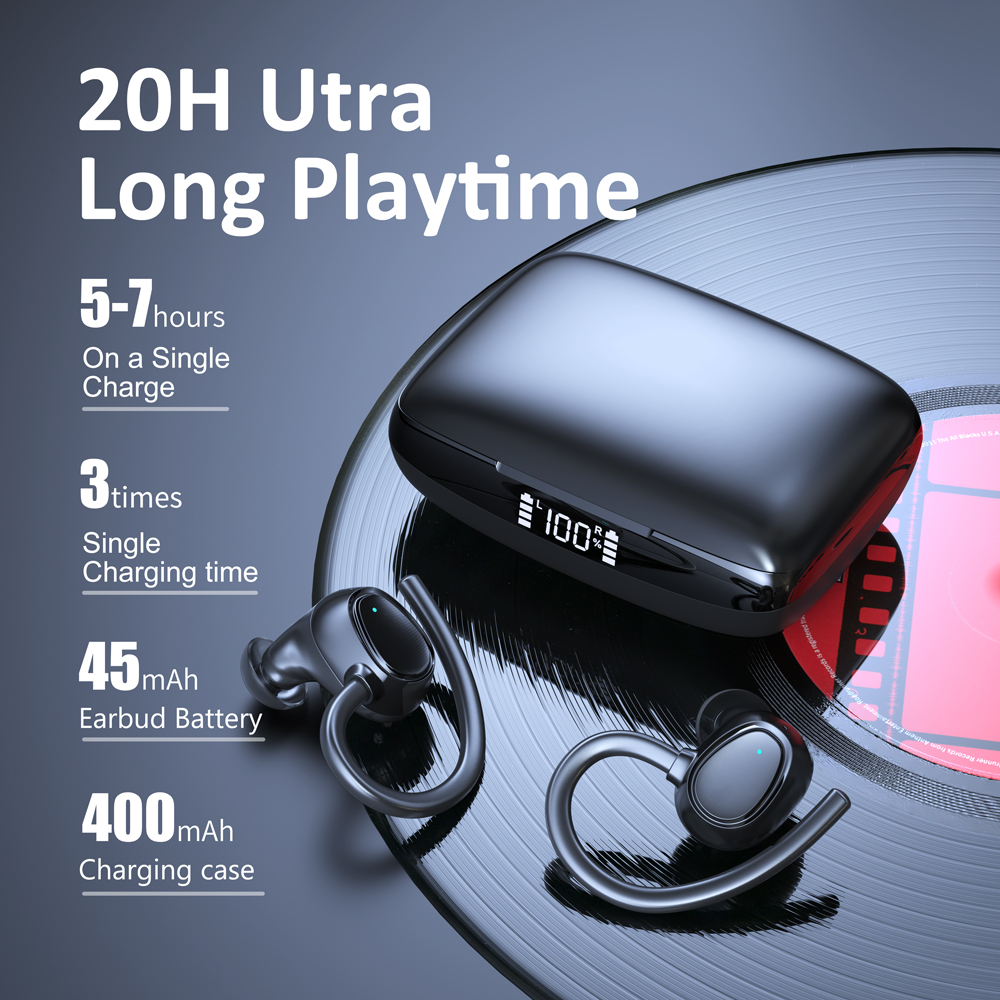 Wireless Headphones Touch Control Sports Waterproof Bluetooth Earphone HiFi 9D Bass Stereo Earphone Headset With Microphone