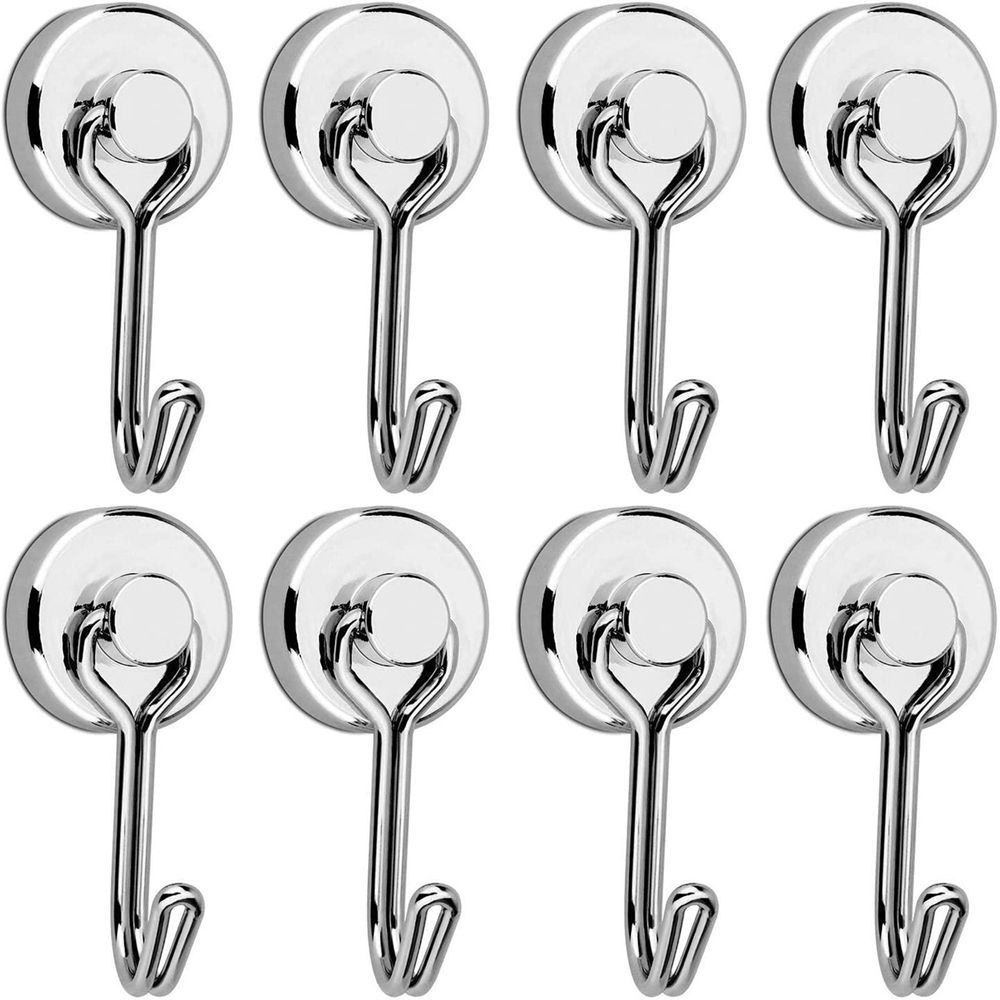 Czarne haczyki magnetyczne ciężki obowiązek neodymowy haczyk z magnesem brelok robić wewnątrz wiszące na zewnątrz lodówka grill kuchnia: antyczny srebro-8szt