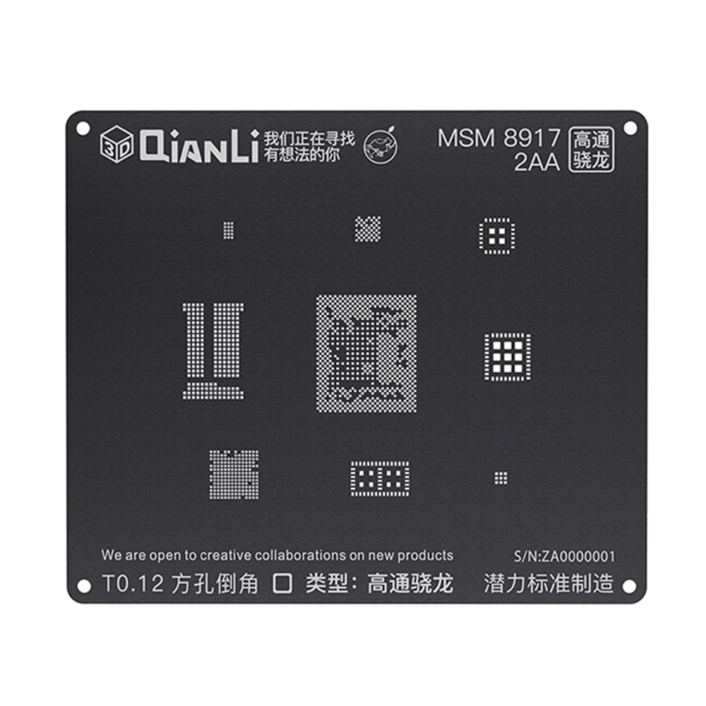 Qianli iBlack 3D EMMC DDR Android BGA Reballing Stencil for Qualcomm EMMC DDR MTK 6582 MSM8916 8917 8939 8953 8940 Kirin 665