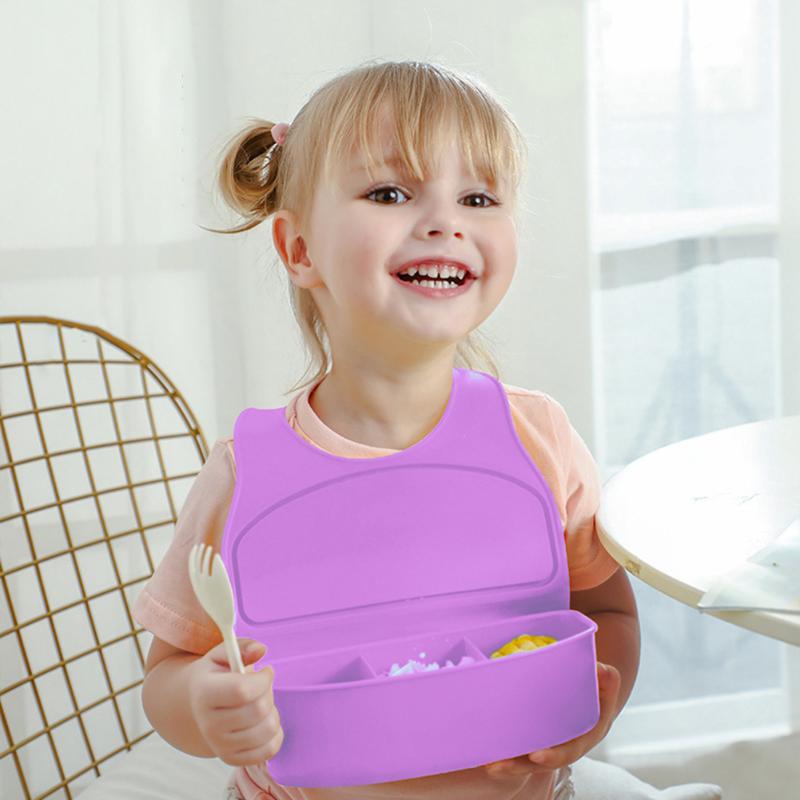 Crianças bib lancheira operação de layout conveninently educação precoce bib bacia crianças lancheira multi-purpose bib para crianças