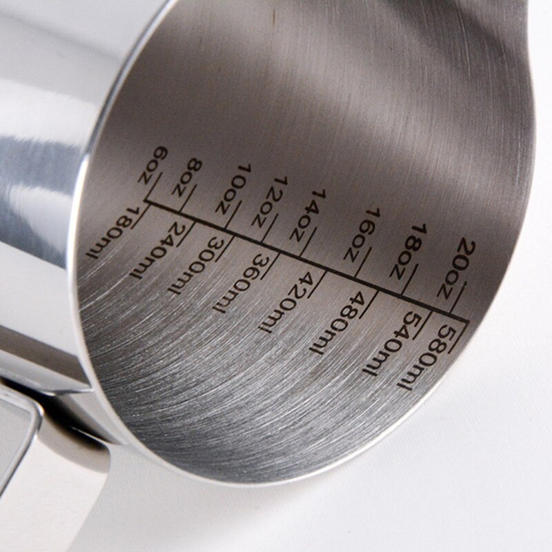 350-1500ml Stainless Steel Frothing Pitcher Pull Flower Cup Coffee Milk Mugs Milk Frother with Scale Latte Art Kitchen Access