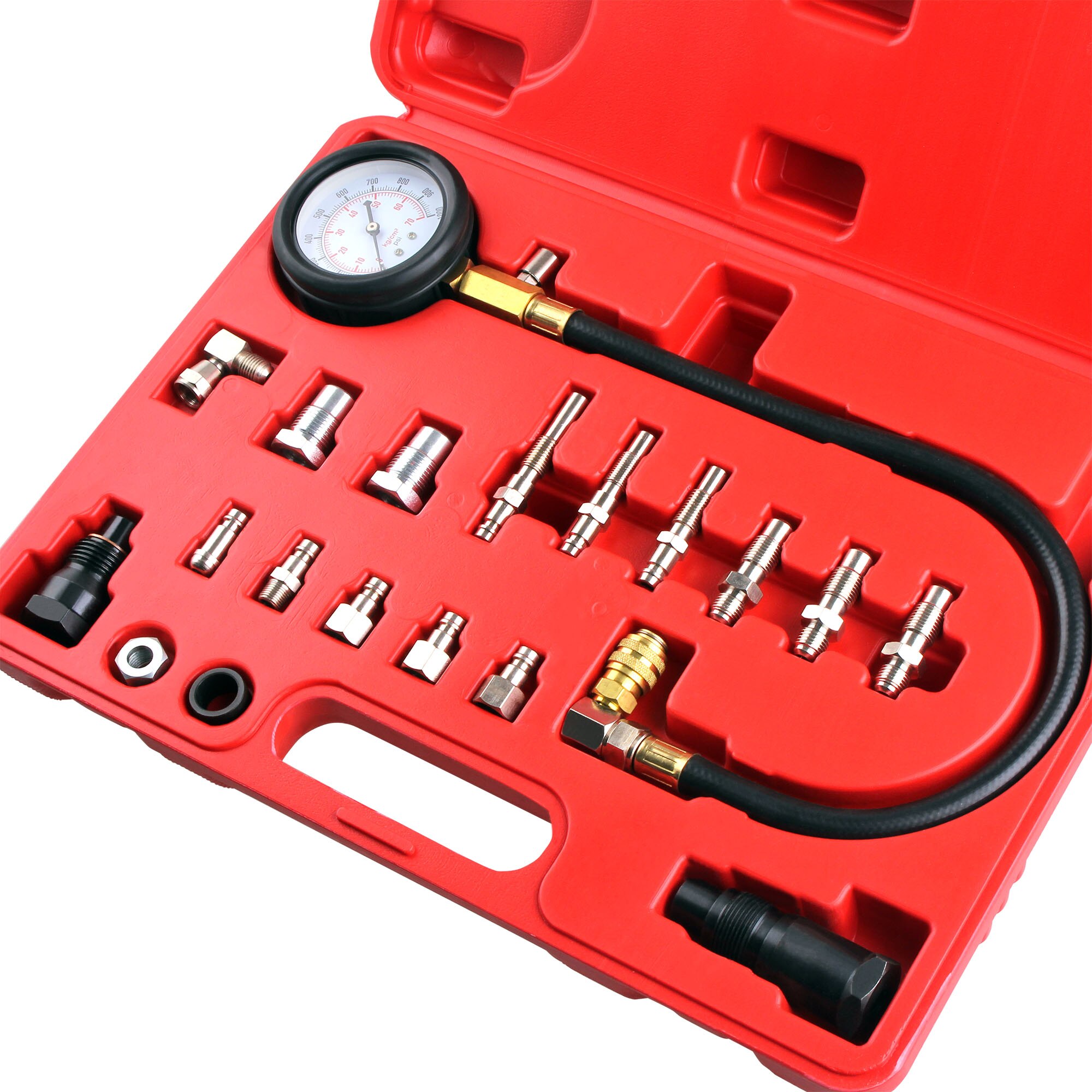 Car Diesel Engine Cylinder Compression Tester Kit 3 inch Pressure Gauge+Adapter Set Fast Connector for Efficient Connection