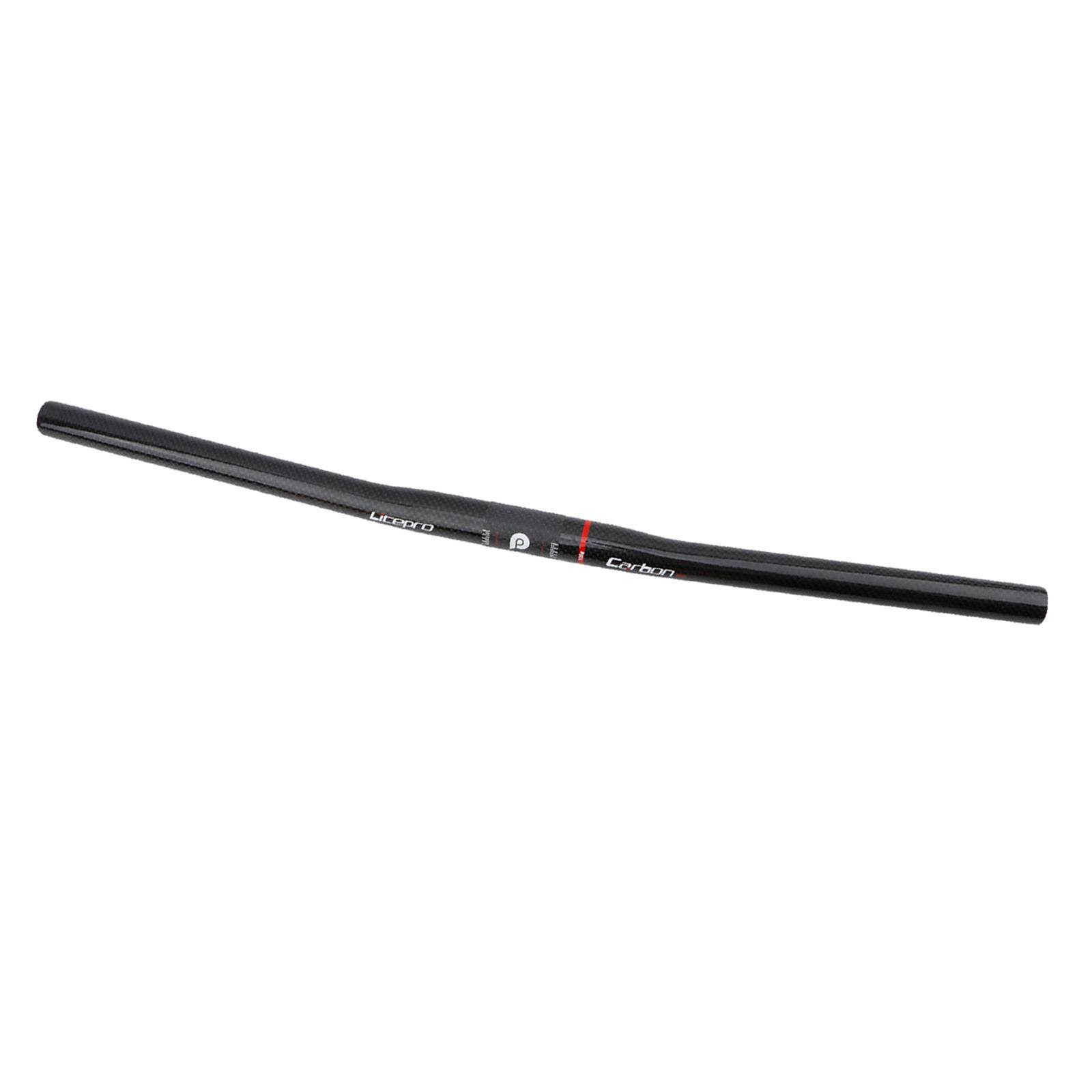Guidon plat en carbone pour vtt, 25.4mm, pour vélo de route, vtt d&#39;extérieur: Matte black