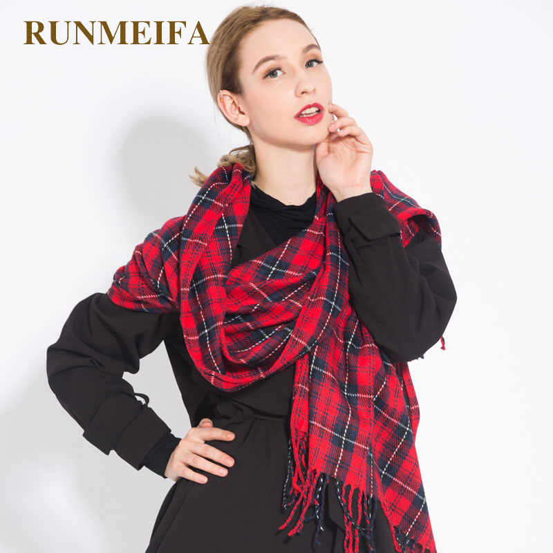 Oversized pashmina kwastjes wintersjaal dames geruite deken sjaal acryl wikkels sjaals kasjmier dames foulard femme sjaals