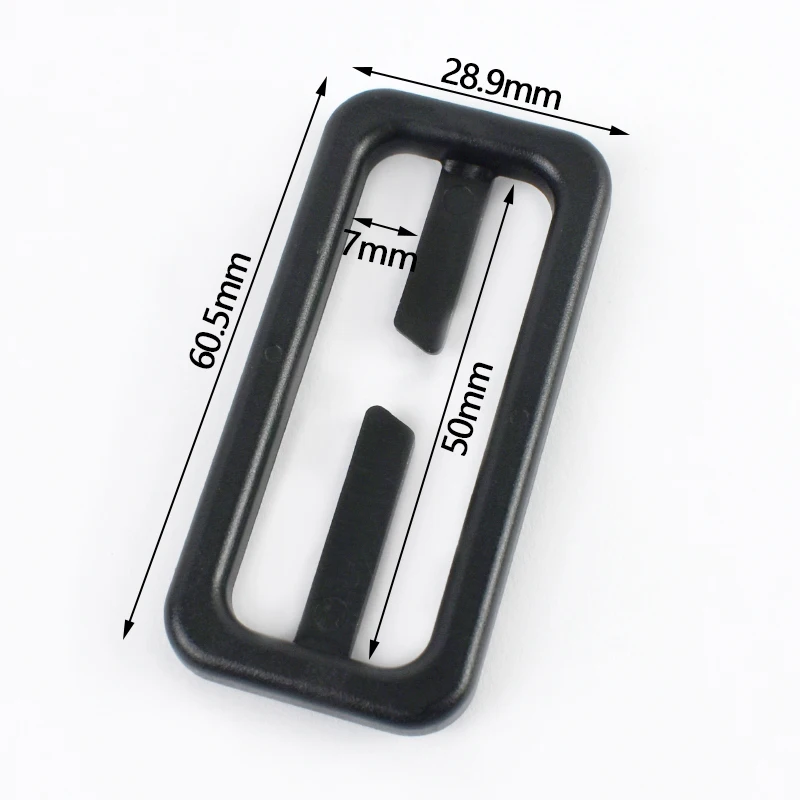 10-50Pcs Plastic Bag Strap Buckles 20-50mm Tri Glide Slider Ring Clasp Luggage Webbing Adjuster Buckle DIY Handware Accessories: 8# / Black Nickel