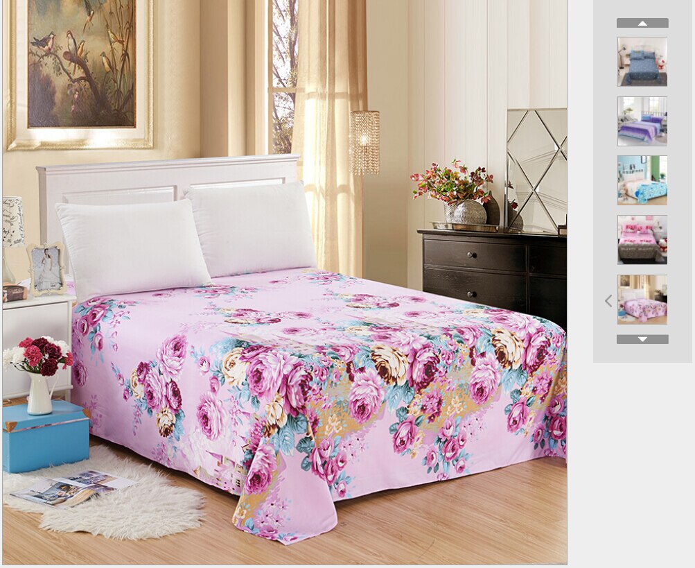 Drap housse couleur florale Twin pleine reine roi coton drap housse 4 taille chaude: Rose / 200cm * 230cm