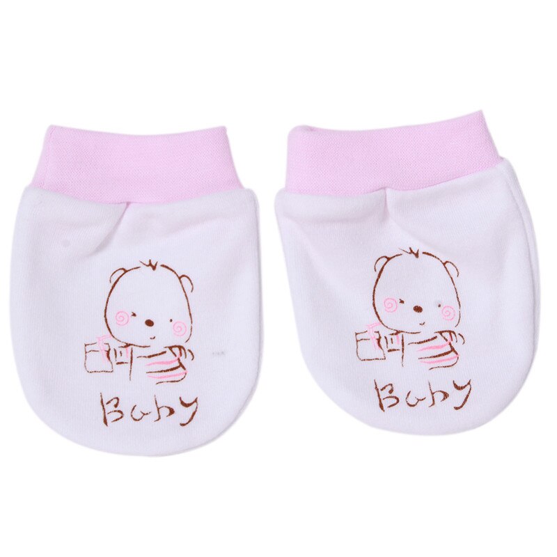 Mélange de coton belle bébé gants de preuve confortable respirer librement Anti rayures bébé gants -né mitaine LA674147: Rose