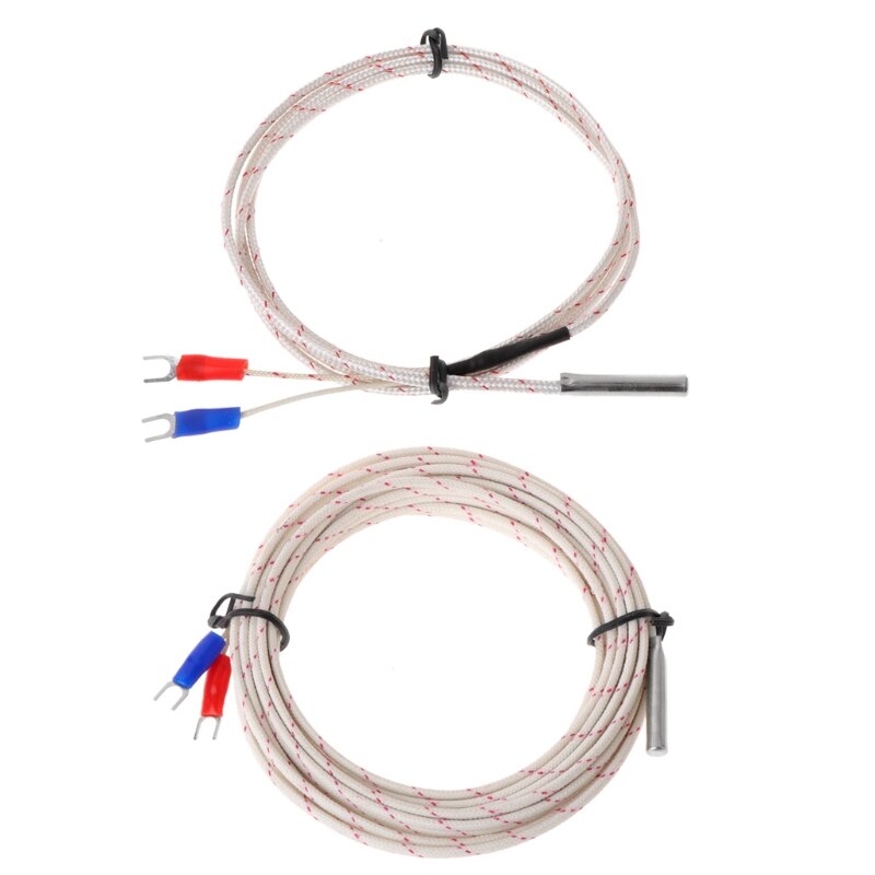 Termoelement temperaturregulator sensor 0-600c k type ledning 1m 5m sonde 5 x 30mm a0nc