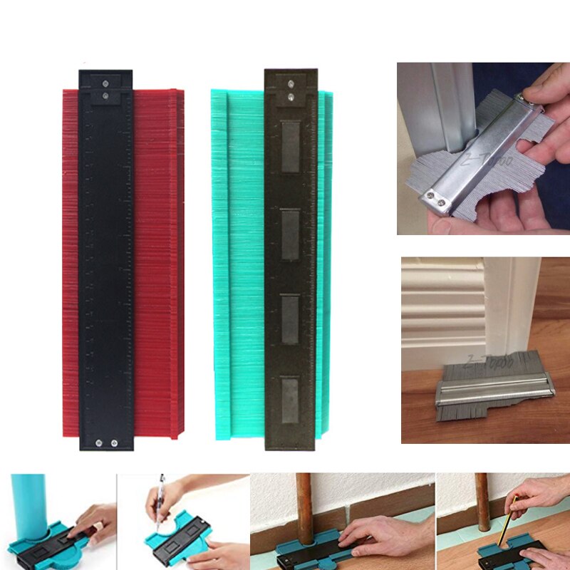 10inch 250mm plastic Contour Profile Gauge Tiling Laminate Tiles Edge Shaping Ruler metal Contour Duplicator Gauge