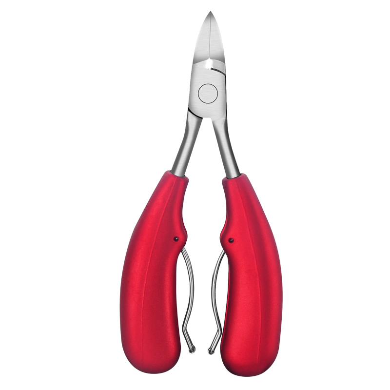 Red Double Spring Soft Rubber Handle Fingernail & Toenail Cuticle Nipper Trimming Cutter Scissor Plier Nail Clipper Cutter SF26