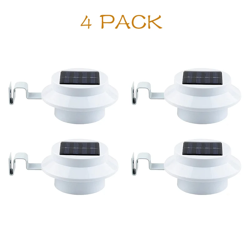 Lumières solaires extérieures de gouttière 3 9 LED lumière de clôture lampes de sécurité imperméables pour avant-toit jardin paysage voie B lumières solaires: ROSE / 6-10W