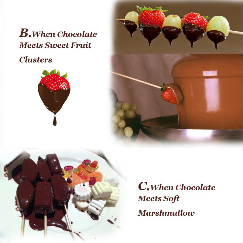 Mini chokolade springvand chokoladesmelte med varmefondue maskine