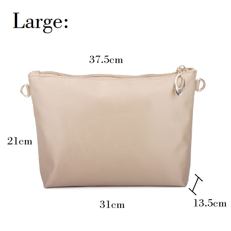 Nylon Tasche Einfügen Organizer Mit Zipper Taschen Weiches Licht Perfekte Geldbörse Veranstalter zu Halten Alles Ordentlich bolsa de maquiagem: Brown Large