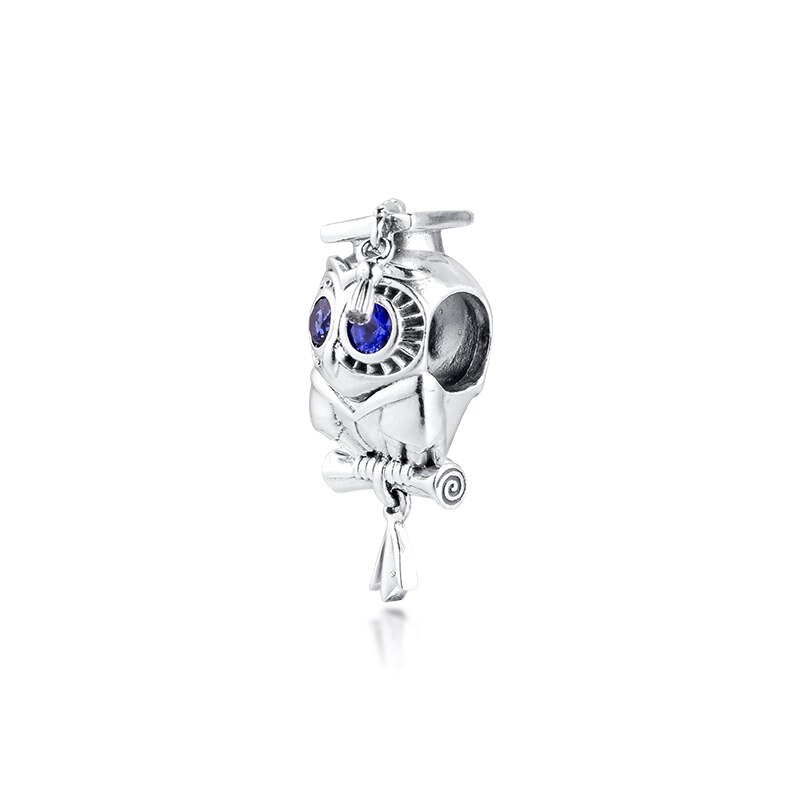 Wise Owl Graduation Charm Fits Orignal Bracelets Woman DIY beads for jewelry making Silver kralen voor sieraden maken