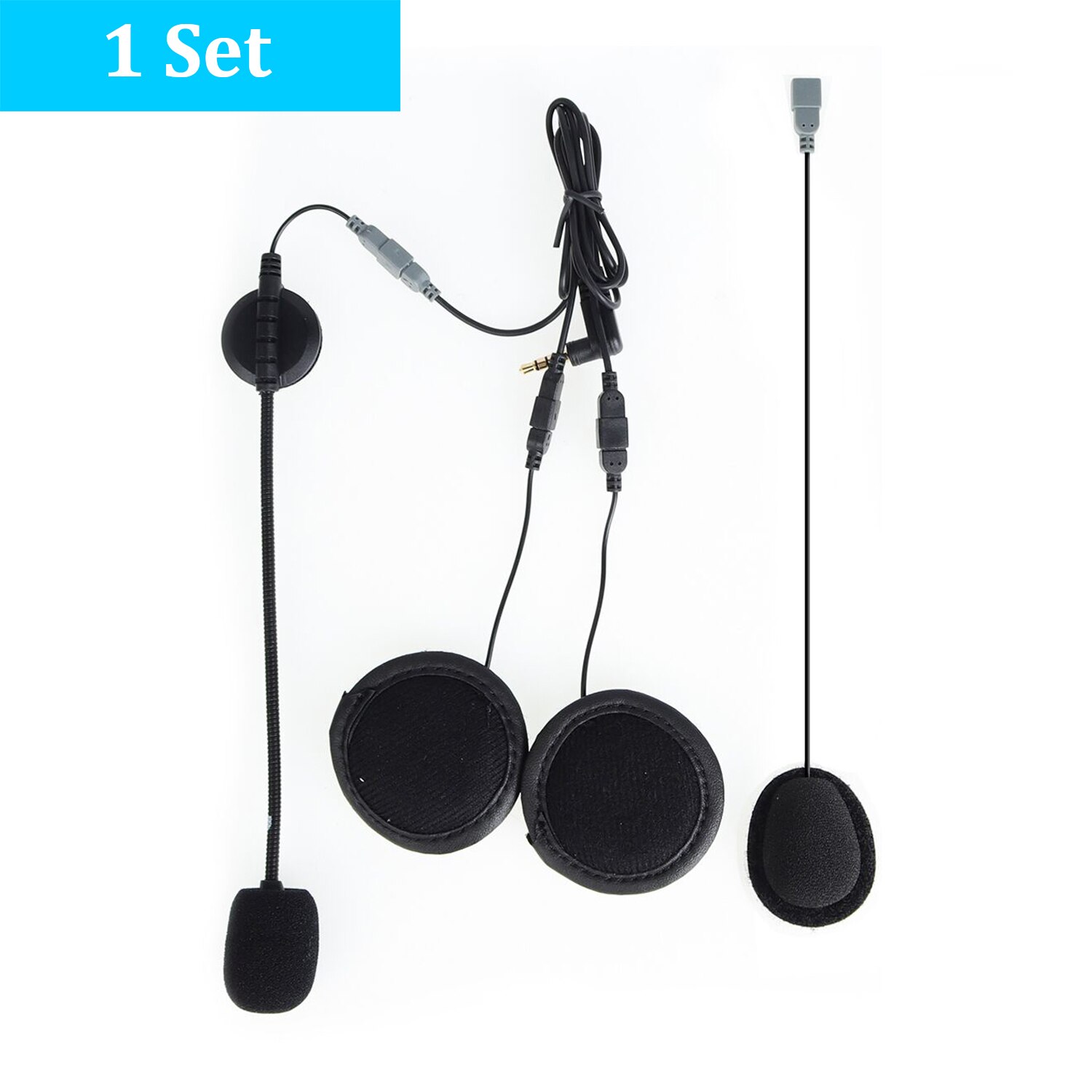 Ejeas & Vnetphone-auriculares 2 en 1 para casco de motocicleta, audífonos con micrófono y altavoz, Jack de 3,5mm, Bluetooth, para V4, V6 PRO, E6 Plus, Q7, Q20: 1 Set