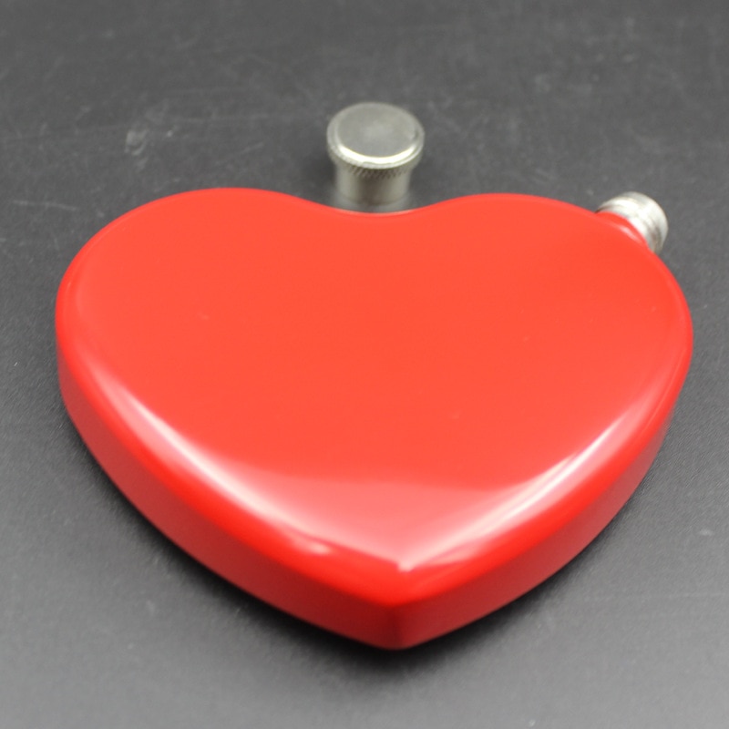 Heart Wine Glass Hip Flask 304 Stainless Steel Bangle Flask Hip Set for Alcohol Whiskey Wine Bottle With Funnel Red Color