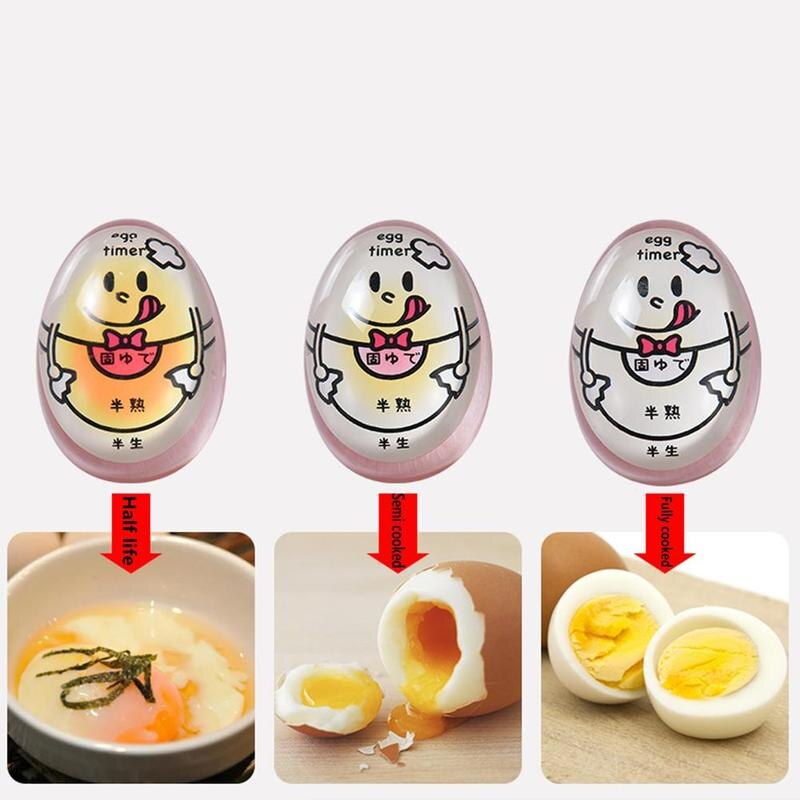 Color Changing Egg Timer Resin Perfect Half/Semi/Fullyboiled Eieren Door Temperatuur Keuken Helper Ei Timer Gadgets Warmte-Slip