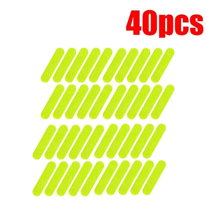 10/40/80pcs Nachtrijden Veiligheidswaarschuwing Reflecterende Stickers Universele Motor Fiets Skihelm Waarschuwing Reflecterende Stickers: Rood