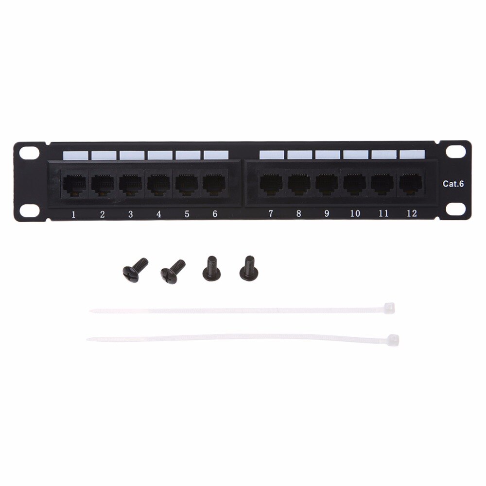 Cat6 12 Port RJ45 Patch Panel UTP LAN Network Adapter Cable Connector Rack Tool