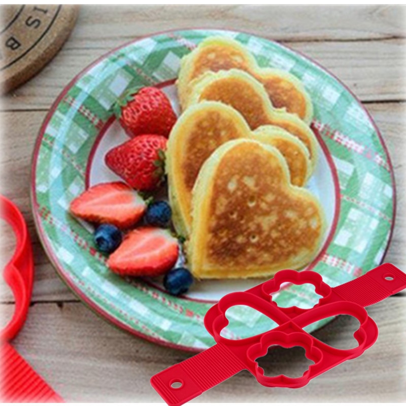 Liefde Hart Bloemen Vormen Pannenkoeken Tool Fast & Easy Manier Om Perfect Koken Vier Gaten Diy Ei Keuken Tools31