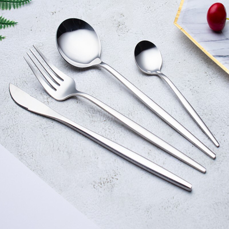 Roze Goud Bestek Set Rvs Servies Set 24Pcs Messen Vorken Koffie Lepels Bestek Set Keuken Diner Servies Set