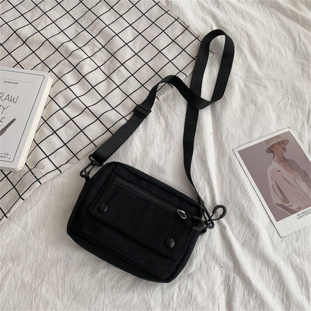 Mulheres Pure Color Bolsa CasualCanvas Pano Tote Sacos de Ombro Ao Ar Livre Saco Do Mensageiro Saco Da Forma Zipper Grátis сумка женская