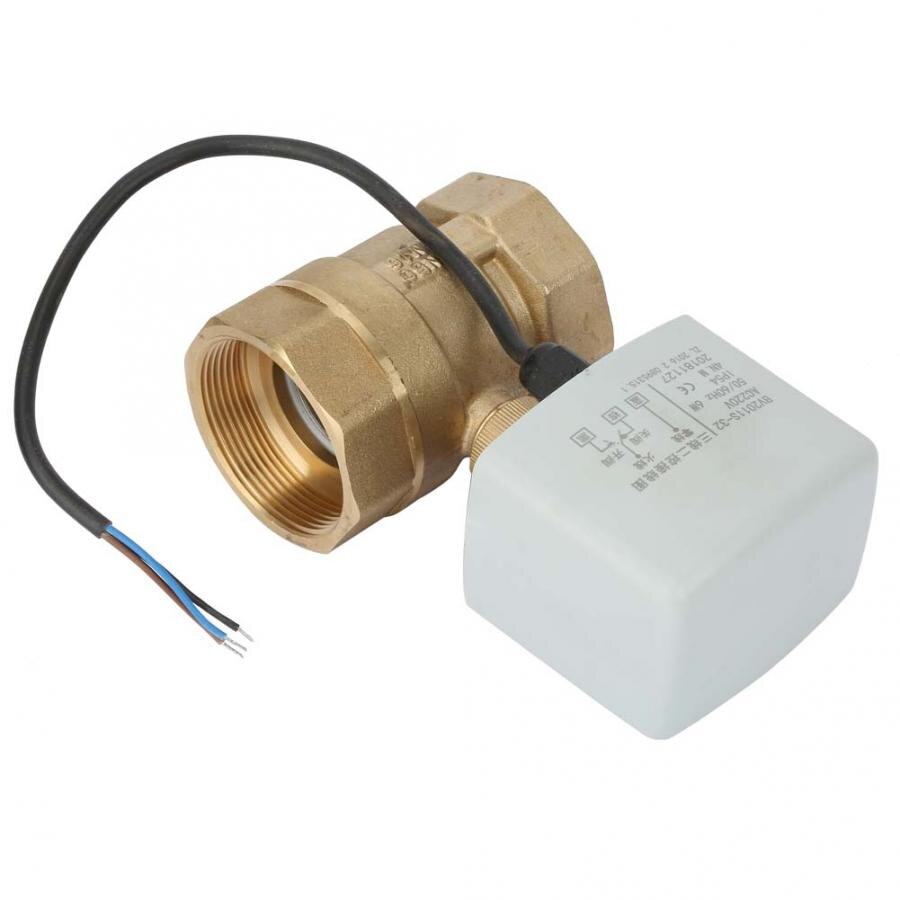 Solenoid Valve AC220V DN50 2" Inch 2-Way 3-Wire Brass Electric Motorized Ball Valve Electric Magnetic Valve